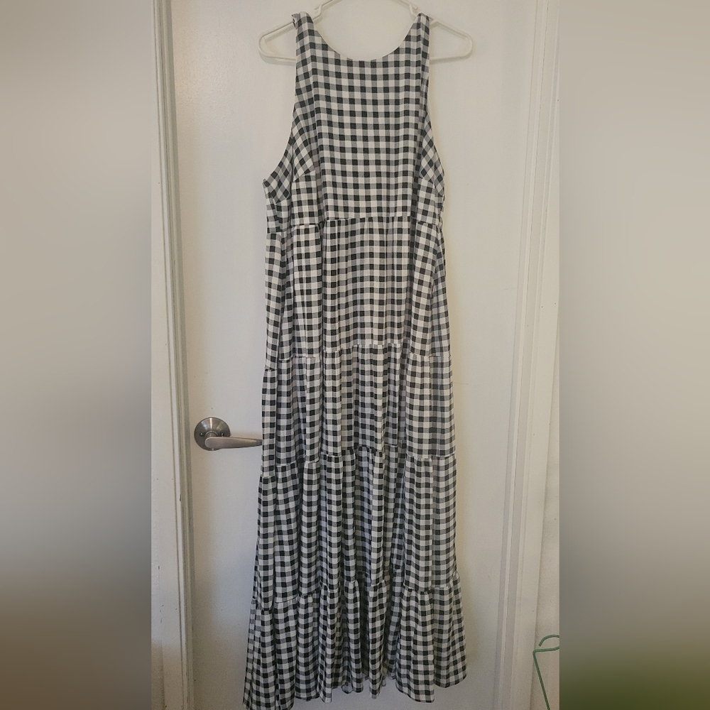Torrid Tiered Black and White Gingham Maxi Dress 1